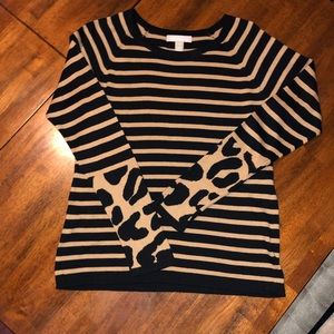 Banana Republic striped leopard print sweater